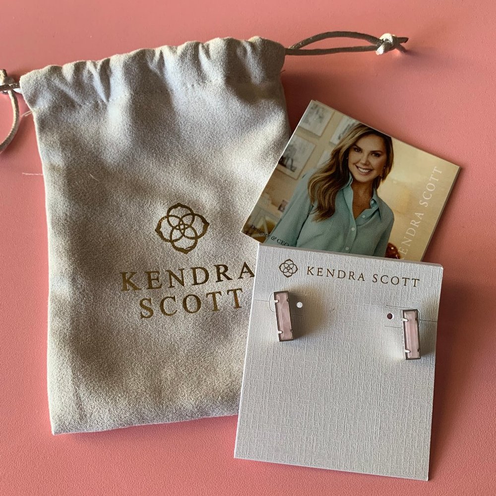 NEW - Kendra Scott Lady Scott Pink Silver Earrings